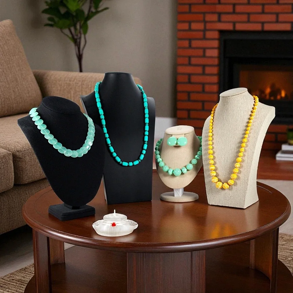 Vtg & Modern Crafting Necklaces Earrings Women's Jewelry Lot of 5 Pieces 8 oz